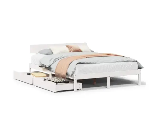 Gulta Bez Matrača, Balts, 120X190 Cm, Priedes Masīvkoks Vidaxl