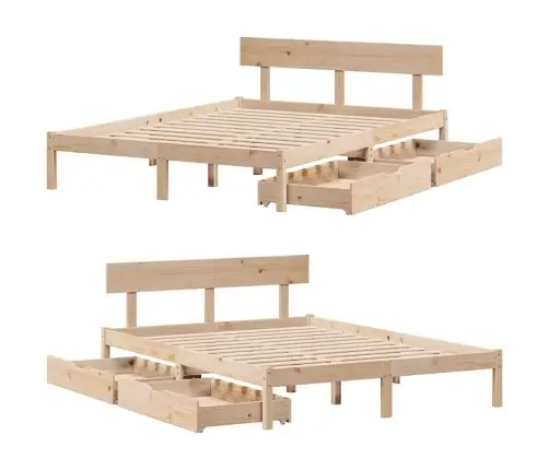 Gulta Bez Matrača, 140X190 Cm, Priedes Masīvkoks Vidaxl