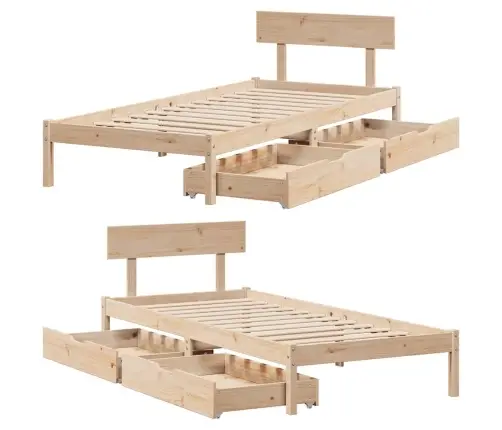 Lovos Rėmas Be Čiužinio, 90X200cm Pušies Medienos Masyvas