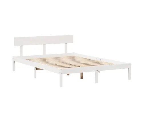 Gulta Bez Matrača, Balts, 160X200 Cm, Priedes Masīvkoks Vidaxl