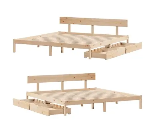 Gulta Bez Matrača, 180X200 Cm, Priedes Masīvkoks Vidaxl