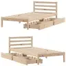 Lovos Rėmas Be Čiužinio, 90X200cm Pušies Medienos Masyvas