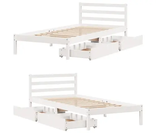 Lovos Rėmas Be Čiužinio, Baltas, 100X200cm Pušies Masyvas