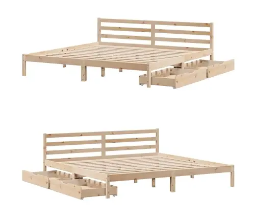 Gulta Bez Matrača, 200X200 Cm, Priedes Masīvkoks Vidaxl