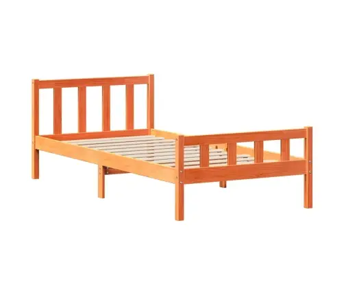 Gulta Bez Matrača, Vaska Brūnas, 90X190 Cm, Priedes Masīvkoks Vidaxl