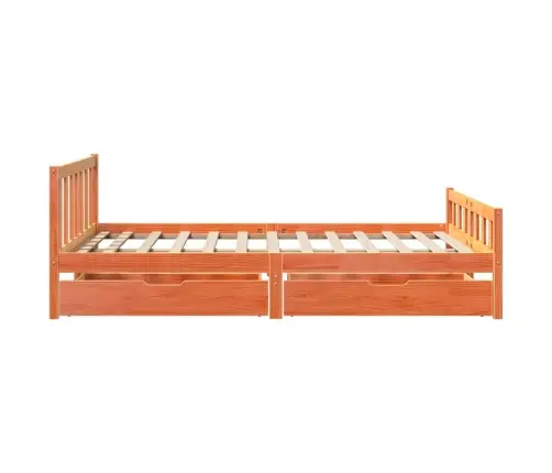 Gulta Bez Matrača, Vaska Brūnas, 160X200 Cm, Priedes Masīvkoks Vidaxl