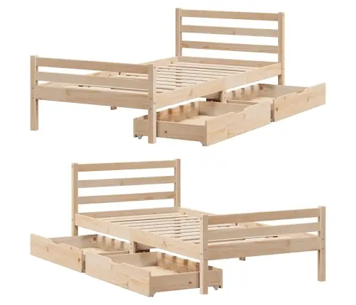 Gulta Bez Matrača, 100X200 Cm, Priedes Masīvkoks Vidaxl