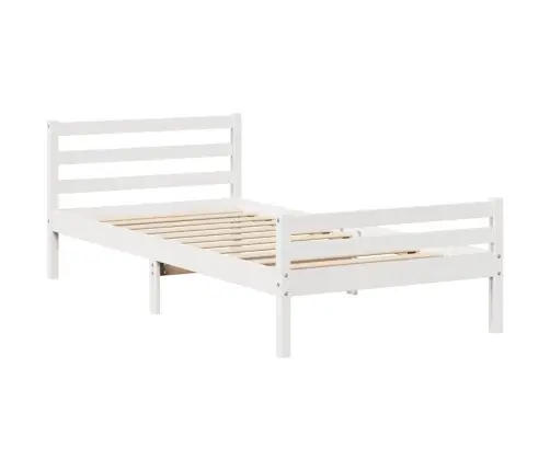 Voodi Ilma Madratsita, Valge, 100 X 200 cm Männipuit