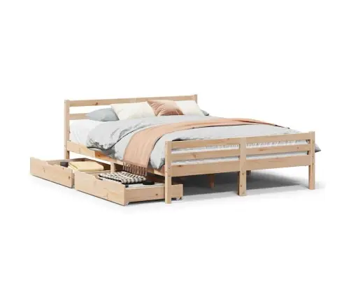 Gulta Bez Matrača, 140X200 Cm, Priedes Masīvkoks Vidaxl