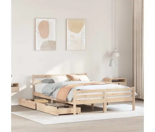 Gulta Bez Matrača, 140X200 Cm, Priedes Masīvkoks Vidaxl