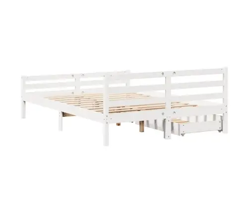 Lovos Rėmas Be Čiužinio, Baltas, 150X200cm Pušies Masyvas