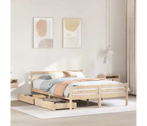 Lovos Rėmas Be Čiužinio, 160X200cm Pušies Medienos Masyvas
