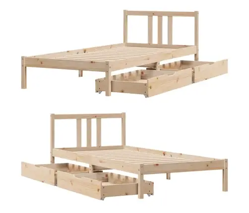 Lovos Rėmas Su Be Čiužinio, 75X190cm Pušies Masyvas