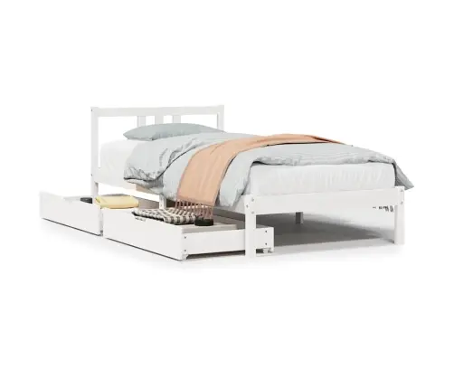 Voodiraam Ilma Madratsita, Valge, 90 X 200 cm Männipuit