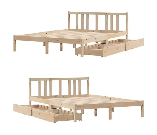 Gulta Bez Matrača, 120X200 Cm, Priedes Masīvkoks Vidaxl