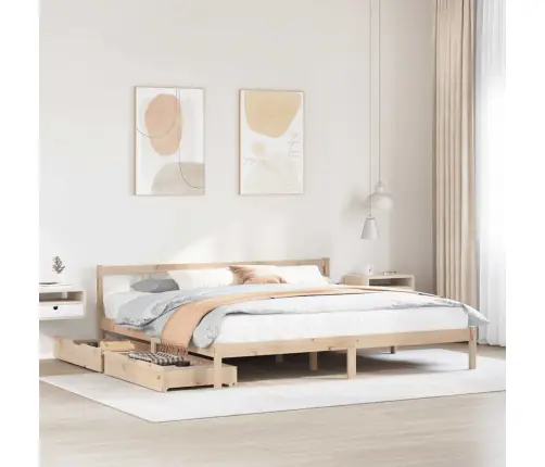 Lovos Rėmas Be Čiužinio, 180X200cm Pušies Medienos Masyvas