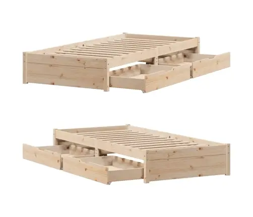 Lovos Rėmas Su Be Čiužinio, 75X190cm Pušies Masyvas