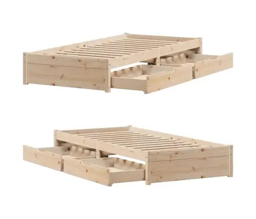 Lovos Rėmas Be Čiužinio, 90X200cm Pušies Medienos Masyvas