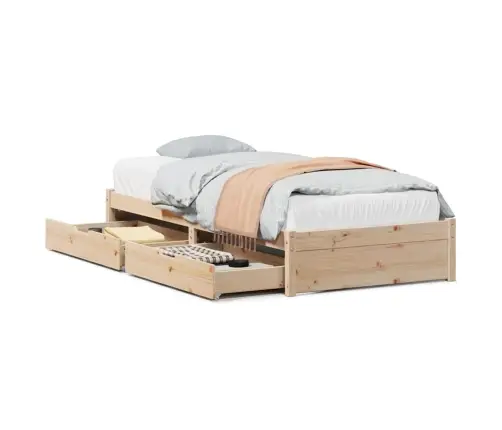 Gulta Bez Matrača, 100X200 Cm, Priedes Masīvkoks Vidaxl