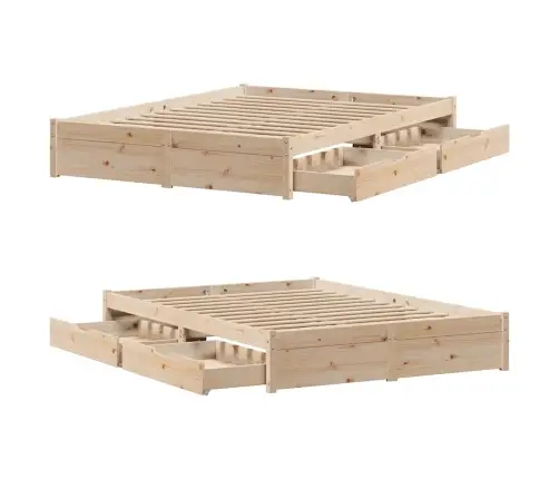 Gulta Bez Matrača, 140X200 Cm, Priedes Masīvkoks Vidaxl