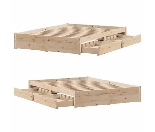 Gulta Bez Matrača, 160X200 Cm, Priedes Masīvkoks Vidaxl