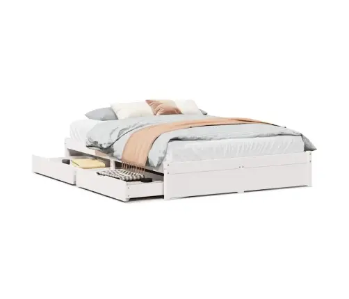 Voodiraam Ilma Madratsita, Valge, 160 X 200 cm Männipuit