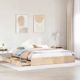 Gulta Bez Matrača, 180X200 Cm, Priedes Masīvkoks Vidaxl