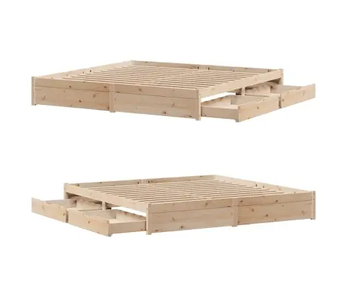 Gulta Bez Matrača, 200X200 Cm, Priedes Masīvkoks Vidaxl