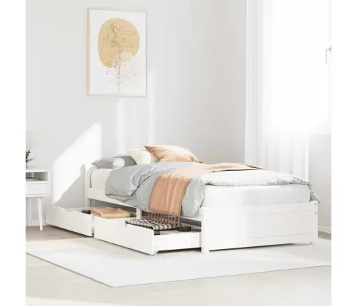 Lovos Rėmas Be Čiužinio, Baltas, 90X200cm Pušies Masyvas