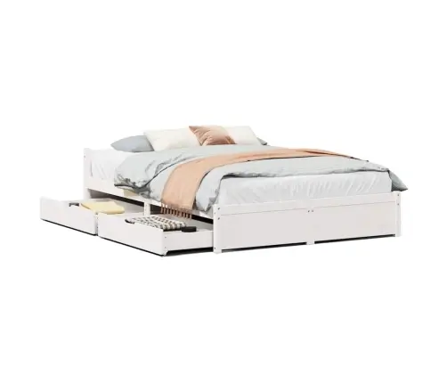 Gulta Bez Matrača, Balts, 100X200 Cm, Priedes Masīvkoks Vidaxl