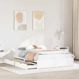 Gulta Bez Matrača, Balta, 120X200 Cm, Priedes Masīvkoks Vidaxl Gulta Bez Matrača, Balta, 120X200 Cm, Priedes Masīvkoks Vidaxl