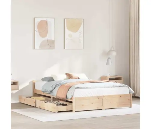 Gulta Bez Matrača, 140X200 Cm, Priedes Masīvkoks Vidaxl