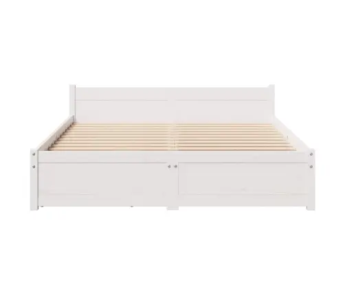 Gulta Bez Matrača, Balts, 150X200 Cm, Priedes Masīvkoks Vidaxl