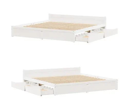 Lovos Rėmas Be Čiužinio, Baltas, 160X200cm Pušies Masyvas