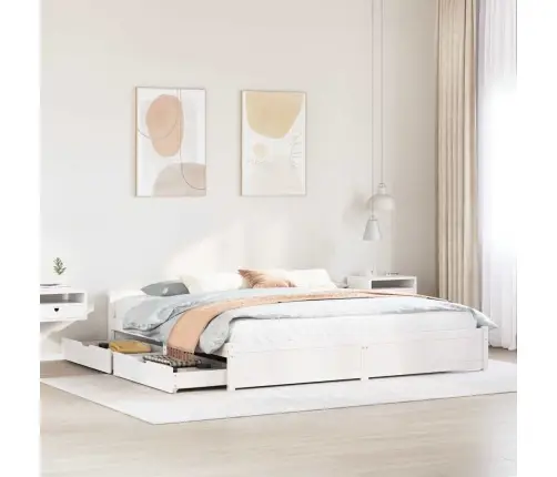 Lovos Rėmas Be Čiužinio, Baltas, 160X200cm Pušies Masyvas