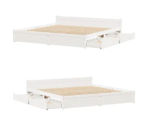 Lovos Rėmas Be Čiužinio, Baltas, 180X200cm Pušies Masyvas