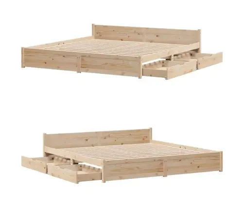 Lovos Rėmas Be Čiužinio, 200X200cm Pušies Medienos Masyvas