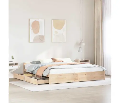 Lovos Rėmas Be Čiužinio, 200X200cm Pušies Medienos Masyvas