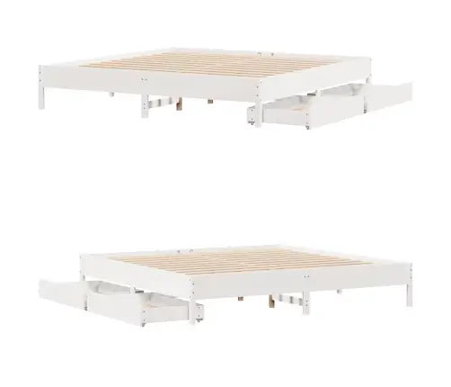 Lovos Rėmas Be Čiužinio, Baltas, 180X200cm Pušies Masyvas