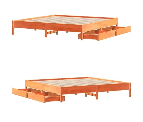 Voodiraam Ilma Madratsita, Vahapruun, 180 X 200 cm Männipuit