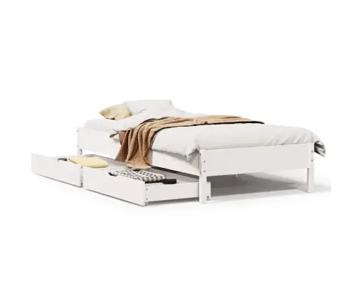 Lovos Rėmas Be Čiužinio, Baltas, 90X200cm Pušies Masyvas