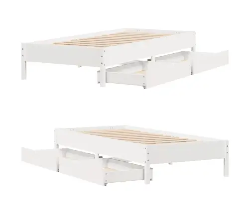 Lovos Rėmas Be Čiužinio, Baltas, 90X200cm Pušies Masyvas