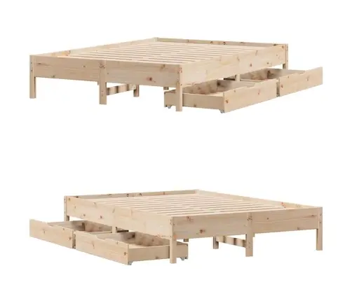 Lovos Rėmas Be Čiužinio, 135X190cm Pušies Medienos Masyvas
