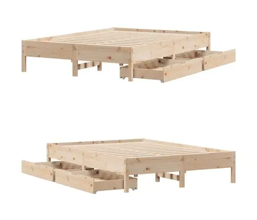 Gulta Bez Matrača, 120X190 Cm, Priedes Masīvkoks Vidaxl