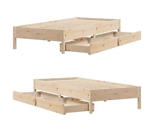 Voodiraam Ilma Madratsita, 75 X 190 cm Männipuit