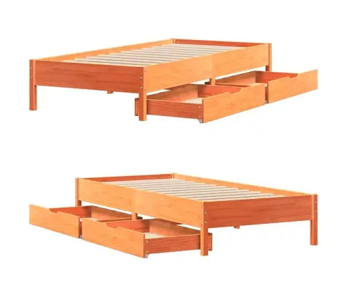 Lovos Rėmas Su Be Čiužinio, Ruda, 75X190cm Pušies Masyvas