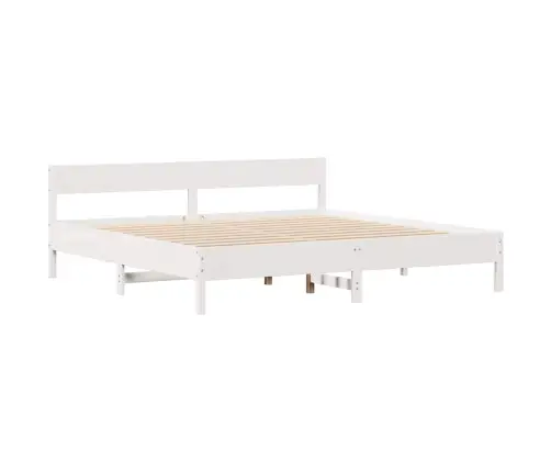 Gulta Bez Matrača, Balts, 200X200 Cm, Priedes Masīvkoks Vidaxl