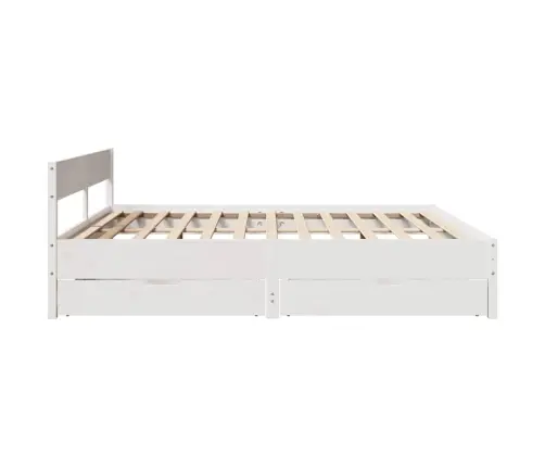 Gulta Bez Matrača, Balts, 200X200 Cm, Priedes Masīvkoks Vidaxl