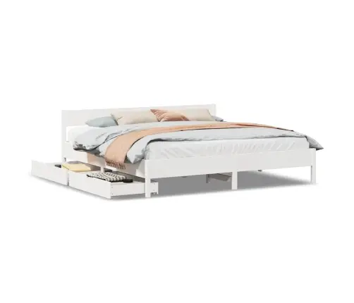 Lovos Rėmas Be Čiužinio, Baltas, 180X200cm Pušies Masyvas