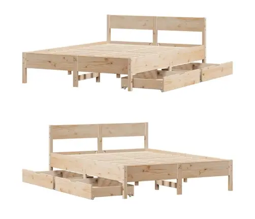 Voodiraam Ilma Madratsita, 140 X 200 cm Männipuit